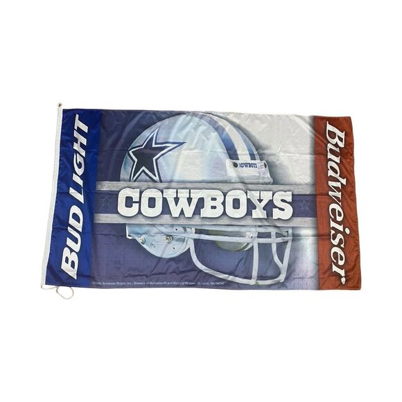 NFL Other - 2000 Dallas Cowboys Bud Light & Budweiser Banner Man Cave 60" x 34" Nylon